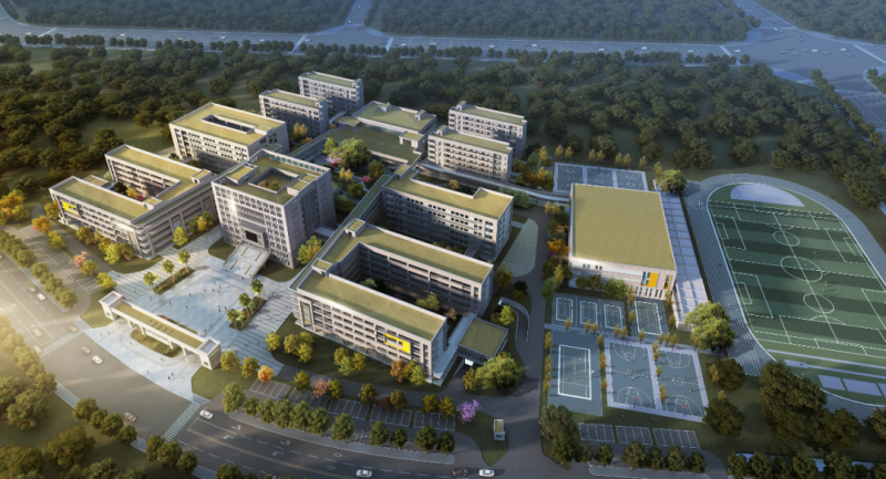 效果图福清第二中学东部校区定向范围为:龙山街道三福社区,明越社区
